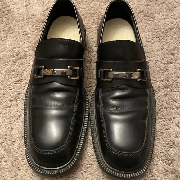 Gucci | Shoes | Vintage Gucci Black Leather Horsebit Loafers 